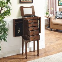 Walnut Jewelry Armoire - Grace-2