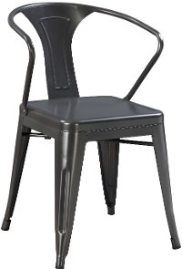 Gunmetal Gray Metal Dining Room Chair - Dakota