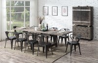 Reclaimed Pine 5 Piece Dining Room Set with Metal Chairs - Dakota