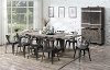 Clearance Reclaimed Pine 7 Piece Dining Room Set with Metal Chairs - Dakota