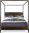 Modern Carbon Gray Queen Canopy Bed - Joelle-2