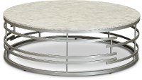 Round Marble and Silver Large Coffee Table - Brassica