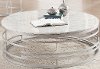 Round Marble and Silver Large Coffee Table - Brassica-2