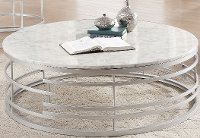 Round Marble and Silver Large Coffee Table - Brassica-2