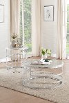 Round Marble and Silver Coffee Table - Brassica