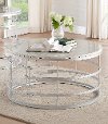 Round Marble and Silver Coffee Table - Brassica-2