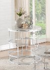 Round Marble and Silver End Table - Brassica