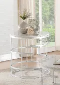 Round Marble and Silver End Table - Brassica