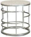 Round Marble and Silver End Table - Brassica-2
