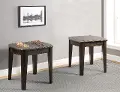 Dark Walnut Brown End Table with Reversible Tabletop - Diletta