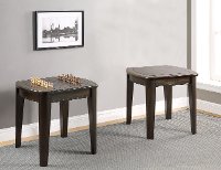 Dark Walnut Brown End Table with Reversible Tabletop - Diletta
