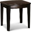 Dark Walnut Brown End Table with Reversible Tabletop - Diletta-2
