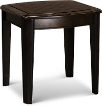 Dark Walnut Brown End Table with Reversible Tabletop - Diletta-2