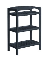 Graphite Solid Wood Low Bookcase-Media Tower