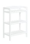 White Solid Wood Low Bookcase-Media Tower