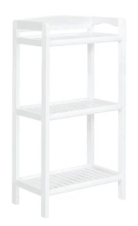 44 Inch White Solid Wood Bookcase-Media Tower