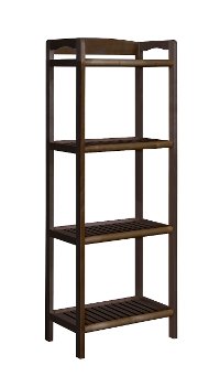 Espresso Solid Wood Tall Bookcase-Media Tower