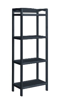 Graphite Solid Wood Tall Bookcase-Media Tower