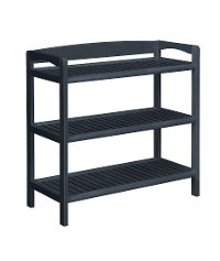 Graphite Solid Wood Wide Bookshelf-Media Console