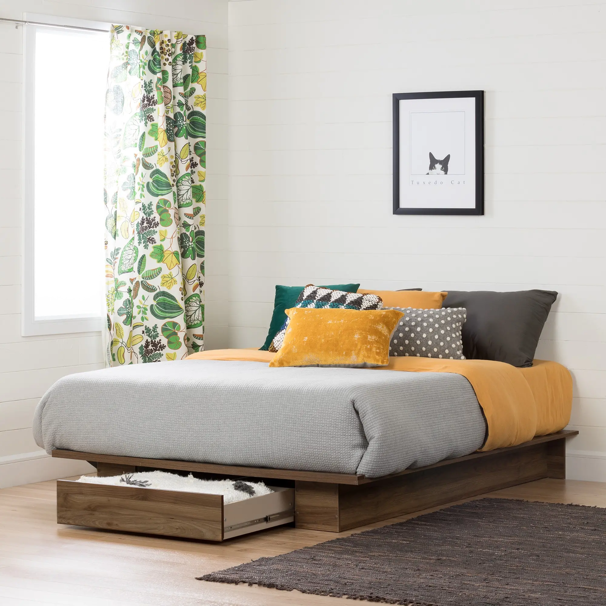11283 Modern Farmhouse Walnut Full-Queen Platform Bed - Holland-1