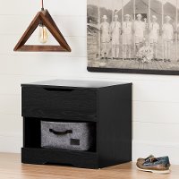 11294 Modern Farmhouse Black Oak Nightstand - Holland
