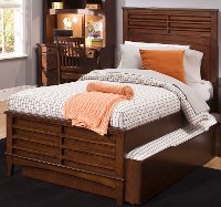 Classic Tobacco Brown Twin Panel Bed - Chelsea Square