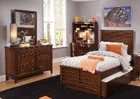 Classic Brown 6 Piece Twin Bedroom Set - Chelsea Square