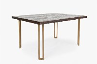 Chevron Inlay Brown Dining Room Table - Gramercy