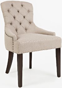 Taupe Button-Tufted Upholstered Dining Chair - Gramercy