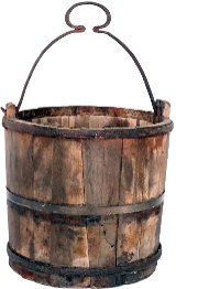 Wooden Well Bucket With Handle