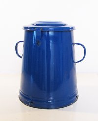 Large Blue Metal Enamel Larder