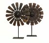 Assorted Wood and Iron Loom Wheel With Base