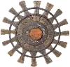 Wood and Iron Loom Wheel Wall Hanging