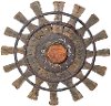 Wood and Iron Loom Wheel Wall Hanging