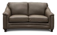 6590/BILLINGHAM/LV Classic Modern Clay Brown Leather Loveseat - Billingham