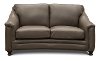 6590/BILLINGHAM/LV Clearance Classic Modern Clay Brown Leather Loveseat - Billingham