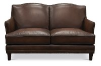 6589/MANCHESTER/LV Traditional Brown Leather Loveseat - Manchester