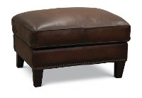 6589/MANCHESTER/OT Traditional Brown Leather Storage Ottoman - Manchester