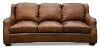 Traditional Natural Brown Leather Sofa - Carmel