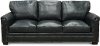 Classic Traditional Dark Blue Leather Sofa - Marine