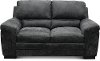 Casual Contemporary Gray Leather Loveseat - Outback