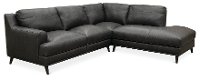 Contemporary 2 Piece Slate Gray Leather Sectional - Houston