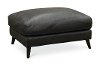 Contemporary Slate Gray Leather Ottoman - Houston