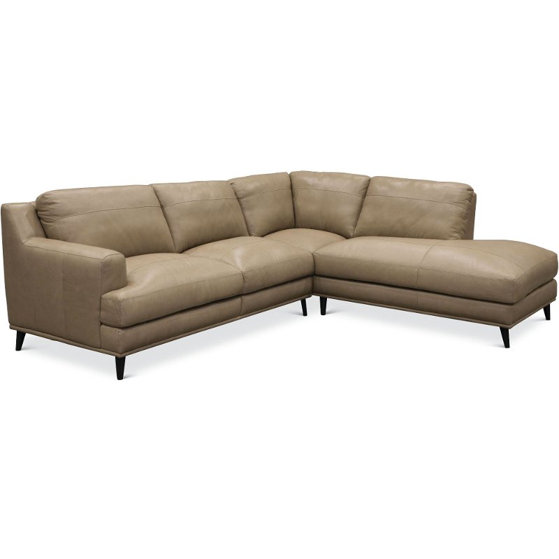 Beige 2 Piece Leather Sectional Sofa With Raf Chaise Houston Rc Beige 2 Piece Leather Sectional Sofa With Raf Chaise Houston