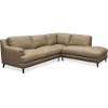 Contemporary 2 Piece Pearl Beige Leather Sectional - Houston