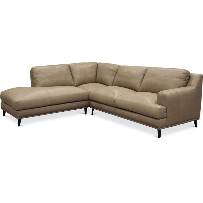 Beige 2 Piece Leather Sectional Sofa With Laf Chaise Houston Rc Beige 2 Piece Leather Sectional Sofa With Laf Chaise Houston