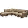 Contemporary 2 Piece Pearl Beige Leather Sectional - Houston