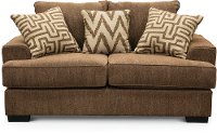 Casual Contemporary Walnut Brown Loveseat - Renegade