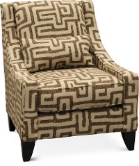 Contemporary Walnut Brown Accent Chair - Renegade