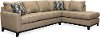 Casual Contemporary Tweed Brown 2 Piece Sectional Sofa - Emerson